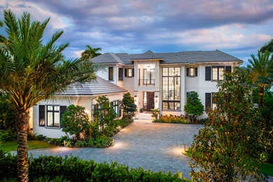 Transitional exterior home idea in Miami
