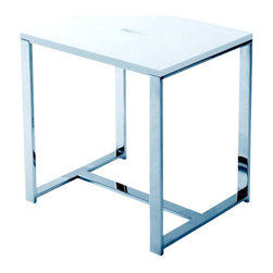ADM Bathroom Design - ADM Cubic Bath Stool, Matte White, 16" - Shower Benches & Seats