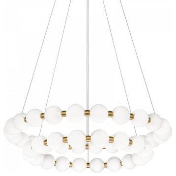 Oni Chandelier, 1-Light, Oxidized Gold, Frosted Glass Shade, 148"H