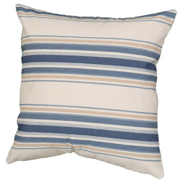 Coastal Stripe Pillows, Blue/Beige/Oatmeal, 24"x24"