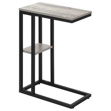 Accent Table 25"H, Gray, Black Metal