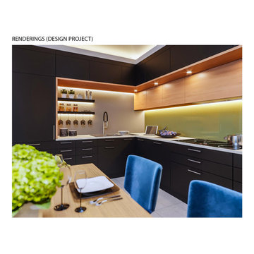 UNIQUE BLACK AND GREEN MODERN KITCHEN