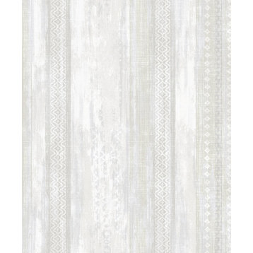 Blair Dove Ikat Stripe Wallpaper