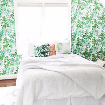 Monstera Leaves wallpaper for a tropical vibes bedroom