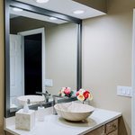 Frame My Mirror - Meade Framed Wall Mirror, Satin Nickel, 26"x32" - Brushed metallic tones are paired with the unpretentious lines of the Meade to create a contemporary framed mirror. The shallow depth of the Meade makes this an ideal choice for areas with limited space.