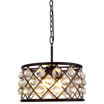 1214 Madison Collection Pendant Lamp, Mocha Brown/Clear