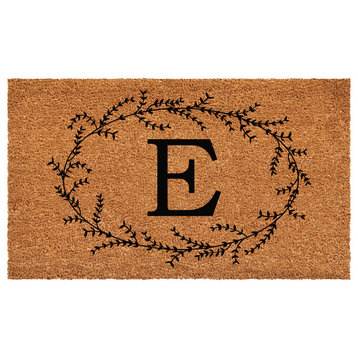 Calloway Mills Rustic Leaf Vine Monogrammed Doormat, 36"x72", Letter E