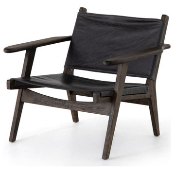 Rivers Sonoma Black Leather Sling Chair