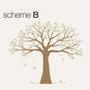 Family Tree Decal, Two Colors, Scheme B, Standard, 107"x90"