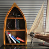7" X 18.5" X 34.3" Wooden Canoe Book Shelf Small