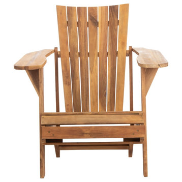 Safavieh Outdoor Merlin Adirondack Chair With Retractable Footrest Natural