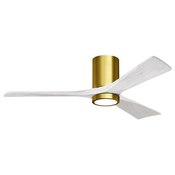 Irene-3HLK 52" Ceiling Fan, LED Light Kit, Brushed Brass/Matte White
