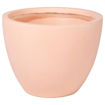 Dahlia Round Planter Pot, Fiberstone and MgO Clay, Terracotta, 16" H