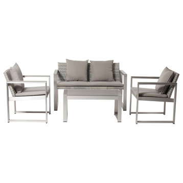 Chester 4-Piece Sofa Set, Gray/Gray