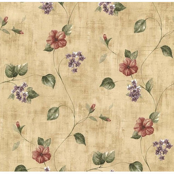 Modern Non-Woven Wallpaper For Accent Wall - Floral Wallpaper KB20249, Roll