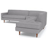 Apt2B Monroe 3-Piece Sectional Sofa, Mountain Gray, Chaise on Right