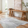 Gray, Silver Faux Cowhide Bryce Area Rug by Loloi II, 6'2"x8'