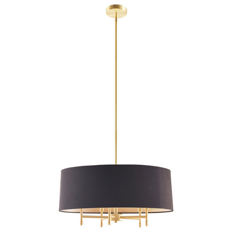 Hampton Hill 5-Light Dimmable Adjustable Height Chandelier, Matte Black