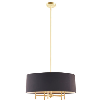 Hampton Hill Presidio 5-Light Drum Shade Chandelier, Matte Black