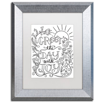 Elizabeth Caldwell 'Greet The Day With Joy' Art, Silver Frame, White Mat, 11x14