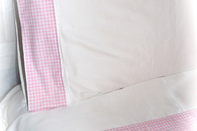 Twin Customized designer sheets to coordinate with Tuck Me In Good Night System