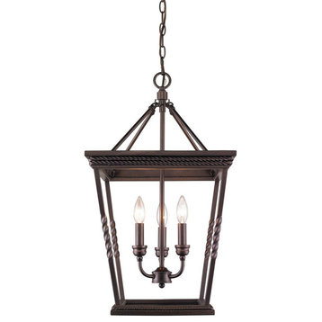 3 Light Pendant in Classic style - 25.25 Inches high by 14.5 Inches wide