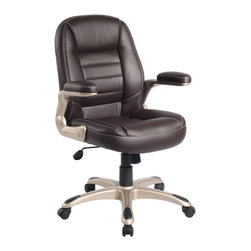 Comfort Mid-Back Office Chair In Brown - Office Chairs
