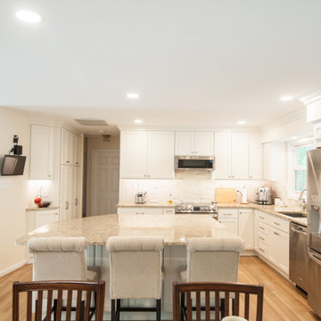 White, Transitional Kitchen in Springfield, VA