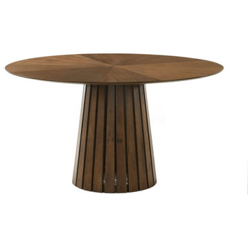 Modrest Weiss Mid-Century Modern Walnut Round Dining Table