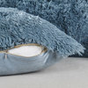 Shaggy Faux Fur Pillow Cover, Silver Blue, Set of 2, 14"x26"