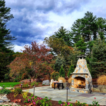 Fireplace and Patio Landscape Design Dover, MA