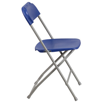 HERCULES Series Premium Blue Plastic Folding Chair, Set of 2