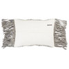 Jaipur Living Cilo Textured Lumbar Pillow, Light Gray/Ivory, Down Fill