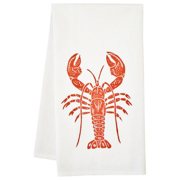 Organic Block Print Lobster Towel