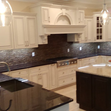 Transitional Black and White Kitchen