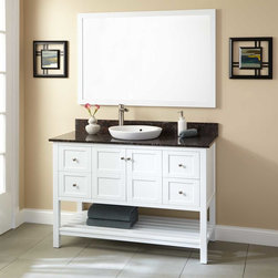 48" EVERETT VANITY FOR SEMI-RECESSED SINK - WHITE - Bathroom Vanities And Sink Consoles