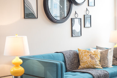 Living room - contemporary living room idea in New York