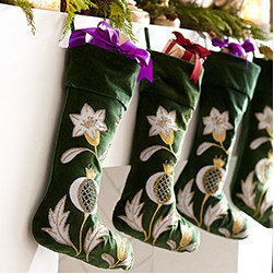 Velvet Pomegranate Stocking - New - Christmas Stockings And Holders