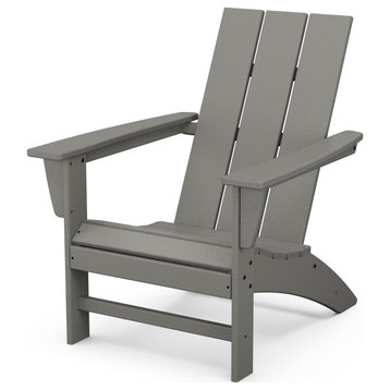 Polywood Modern Outdoor Adirondack Chair, Slate Gray