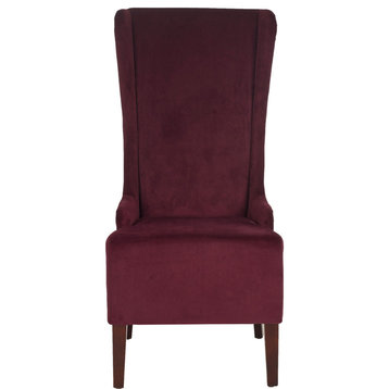 Lauren 20'' Velvet Dining Chair, Set of 2, Bordeaux/Cherry Mahogany