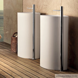 Milano Floor Mount Basin Mixer - Bathroom Sink Taps