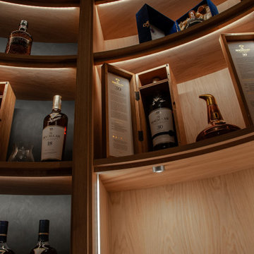 Bespoke Curved Oak Whisky Room