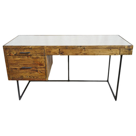 Salvaged Wood & Iron Desk