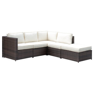 Furniture of America Daley Contemporary Brown Rattan Patio Sectional Set