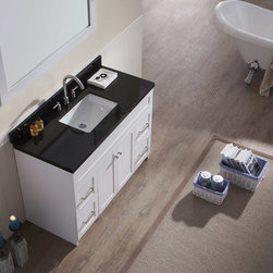 49 inch Transitional Single Sink Bathroom Vanity Black Granite Top - Bathroom Vanities And Sink Consoles
