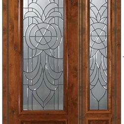 Pre-hung Sidelite Door 96 Alder Hillsborough 1 Panel 3/4 Lite Glass - Front Doors