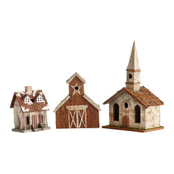 BIRCH VILLAGE SET - NEW - Holiday Accents And Figurines