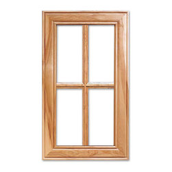 Sheffiled R-3 Edge with French Lites from CabinetNow.com shown in Natural Birch - Kitchen Cabinetry