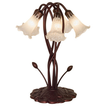 17 High White Pond Lily 5 Light Table Lamp