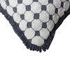 Benzara UPT-261540 Handcrafted Square Cotton Accent Throw Pillow, White, Gray
